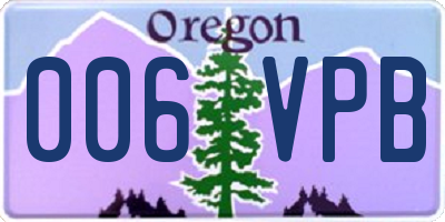 OR license plate 006VPB