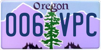 OR license plate 006VPC