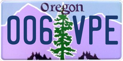 OR license plate 006VPE