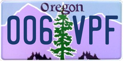 OR license plate 006VPF