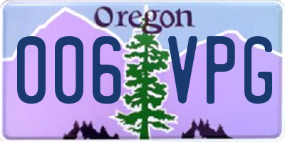OR license plate 006VPG