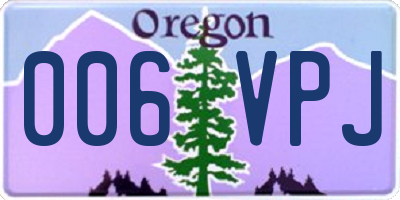 OR license plate 006VPJ