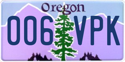 OR license plate 006VPK