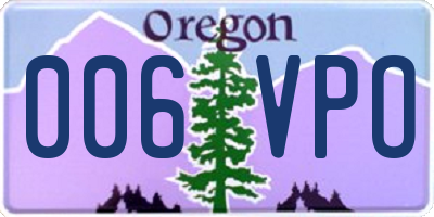 OR license plate 006VPO