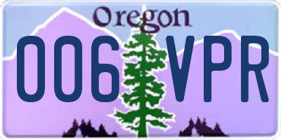 OR license plate 006VPR