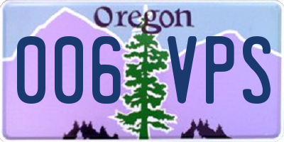 OR license plate 006VPS