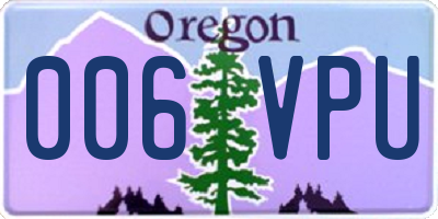 OR license plate 006VPU
