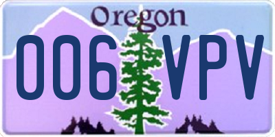 OR license plate 006VPV