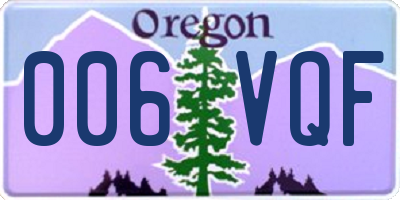 OR license plate 006VQF