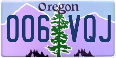 OR license plate 006VQJ