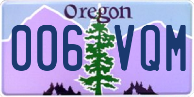 OR license plate 006VQM