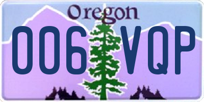 OR license plate 006VQP