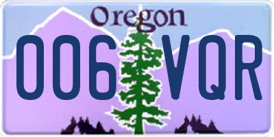 OR license plate 006VQR