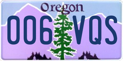 OR license plate 006VQS