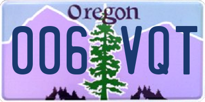 OR license plate 006VQT