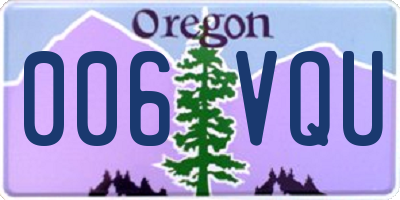 OR license plate 006VQU