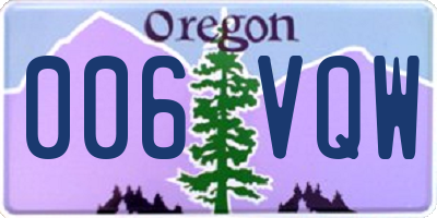 OR license plate 006VQW