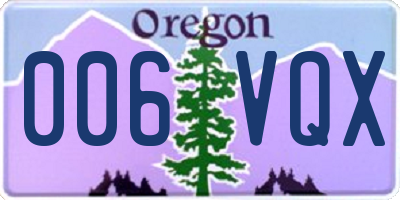 OR license plate 006VQX