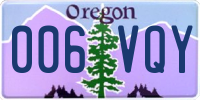 OR license plate 006VQY