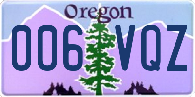 OR license plate 006VQZ