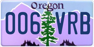 OR license plate 006VRB