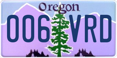 OR license plate 006VRD