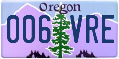 OR license plate 006VRE