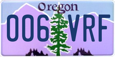 OR license plate 006VRF