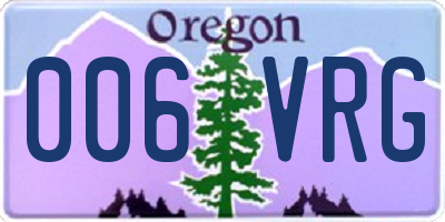 OR license plate 006VRG