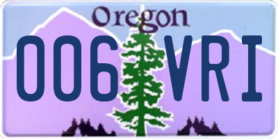 OR license plate 006VRI