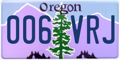 OR license plate 006VRJ