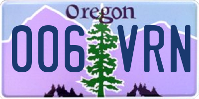 OR license plate 006VRN