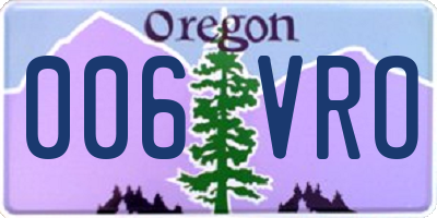 OR license plate 006VRO