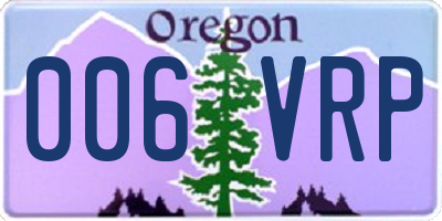 OR license plate 006VRP
