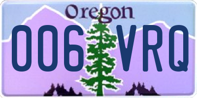 OR license plate 006VRQ