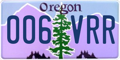 OR license plate 006VRR