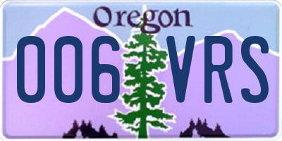 OR license plate 006VRS