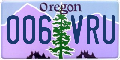 OR license plate 006VRU