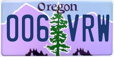 OR license plate 006VRW