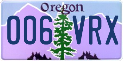 OR license plate 006VRX