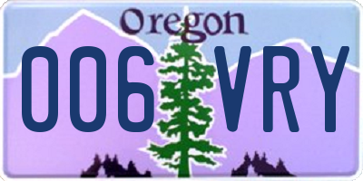 OR license plate 006VRY