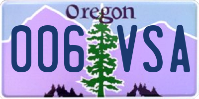 OR license plate 006VSA