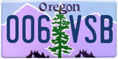 OR license plate 006VSB
