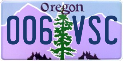 OR license plate 006VSC