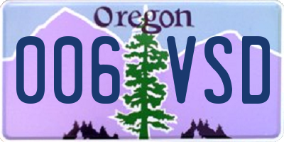 OR license plate 006VSD