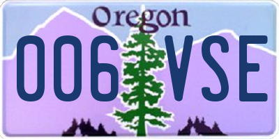 OR license plate 006VSE