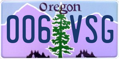 OR license plate 006VSG