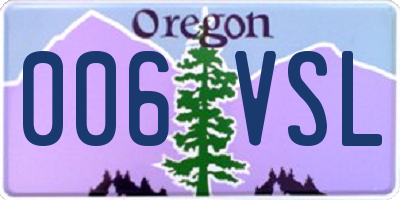 OR license plate 006VSL