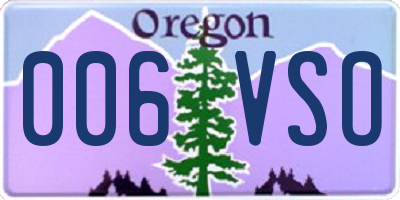 OR license plate 006VSO