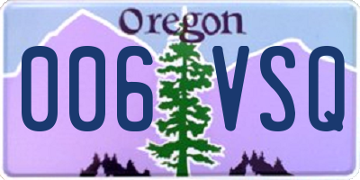 OR license plate 006VSQ